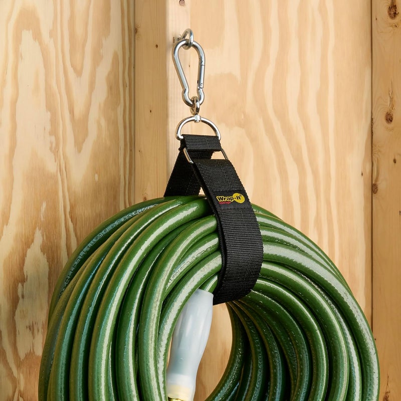 Wrap-It Storage Hook 'n Hang Straps - 32" (2-Pack) Black - Carabiner Straps to Use as Heavy Duty Extension Cord Organizer or RV Hose - Image 3